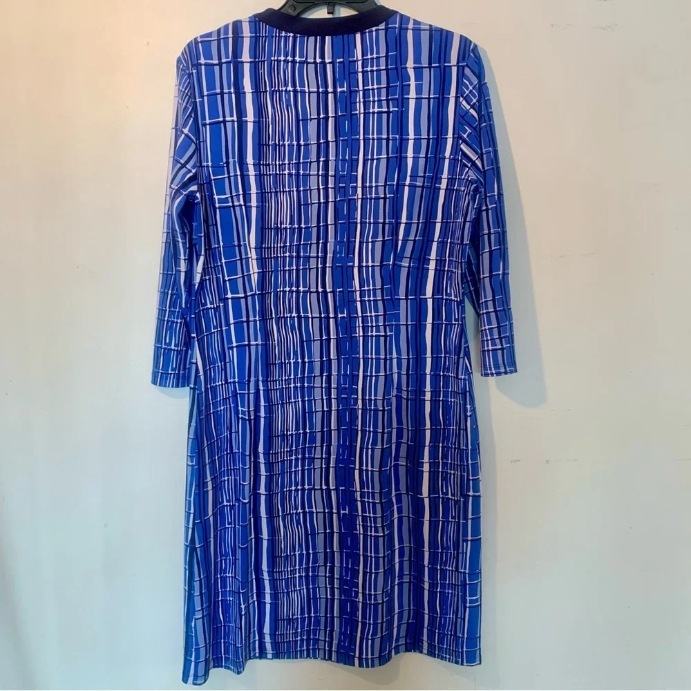 NWOT J. McLaughlin Catalina Cloth shift dress 3/4 Sleeves Size Large Nautical - Picture 6 of 9